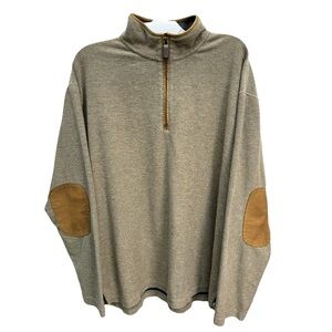 Orvis Men’s‎ Quarter Zip Heavy Pullover Leather Elbow Patches Size XXL